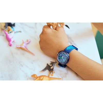 Flik Flak FPNP135 Jungen-Uhr Cyberozaurus Analog Quarz Textil-Band Ø 31,85 mm