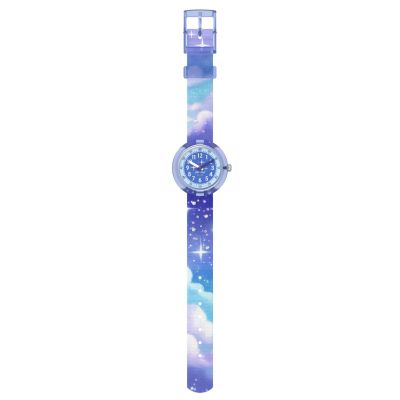 Flik Flak Mädchen-Uhr Mystic Clouds Analog Quarz Textil-Band FPNP158