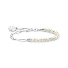 Thomas Sabo Charm-Armband Wei&szlig;e Perlen und Coin Silber A2129-158-14 